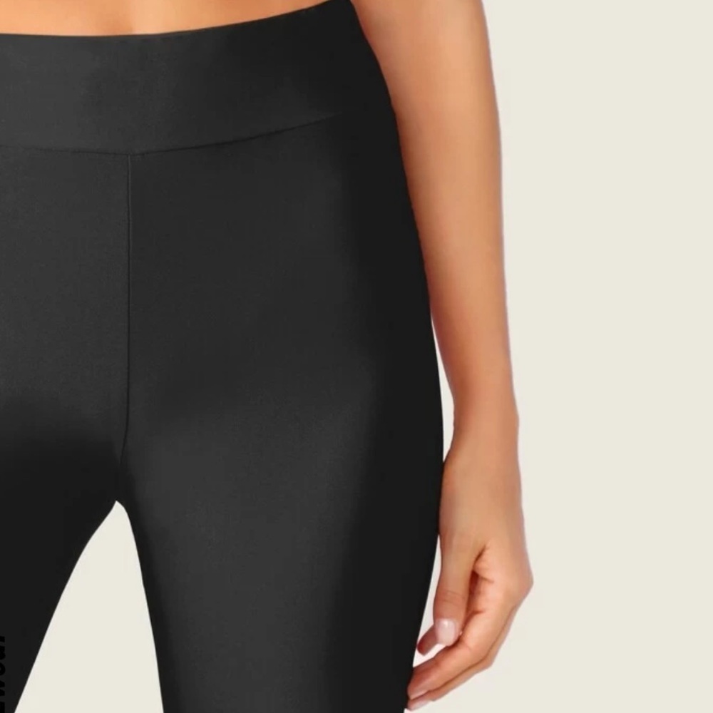 Love University Black Shiny Bike Shorts - Picture 6 of 8